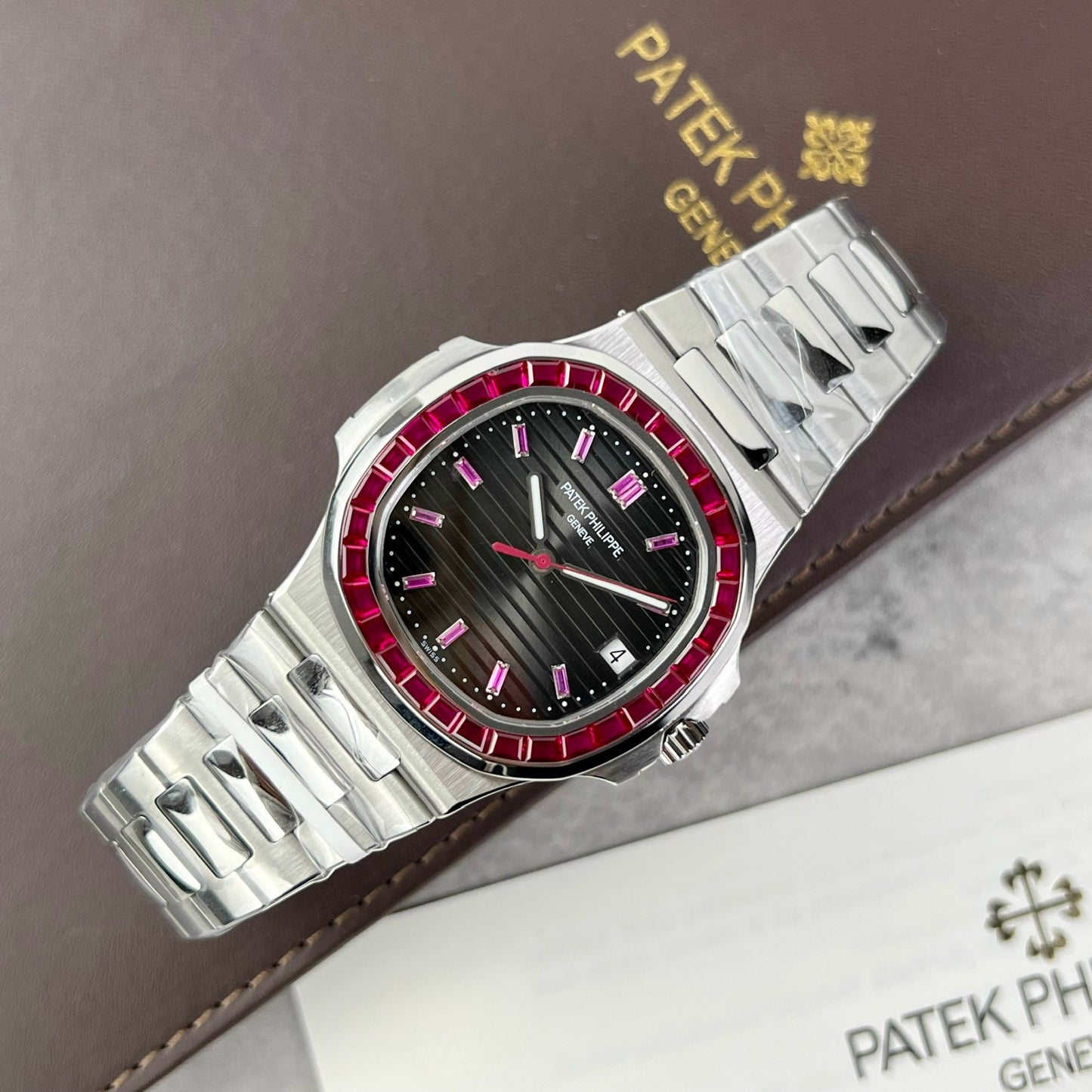 Patek Philippe Nautilus 5711/112P-001Best 1:1 Edition PPF Factory custom Ruby Stone