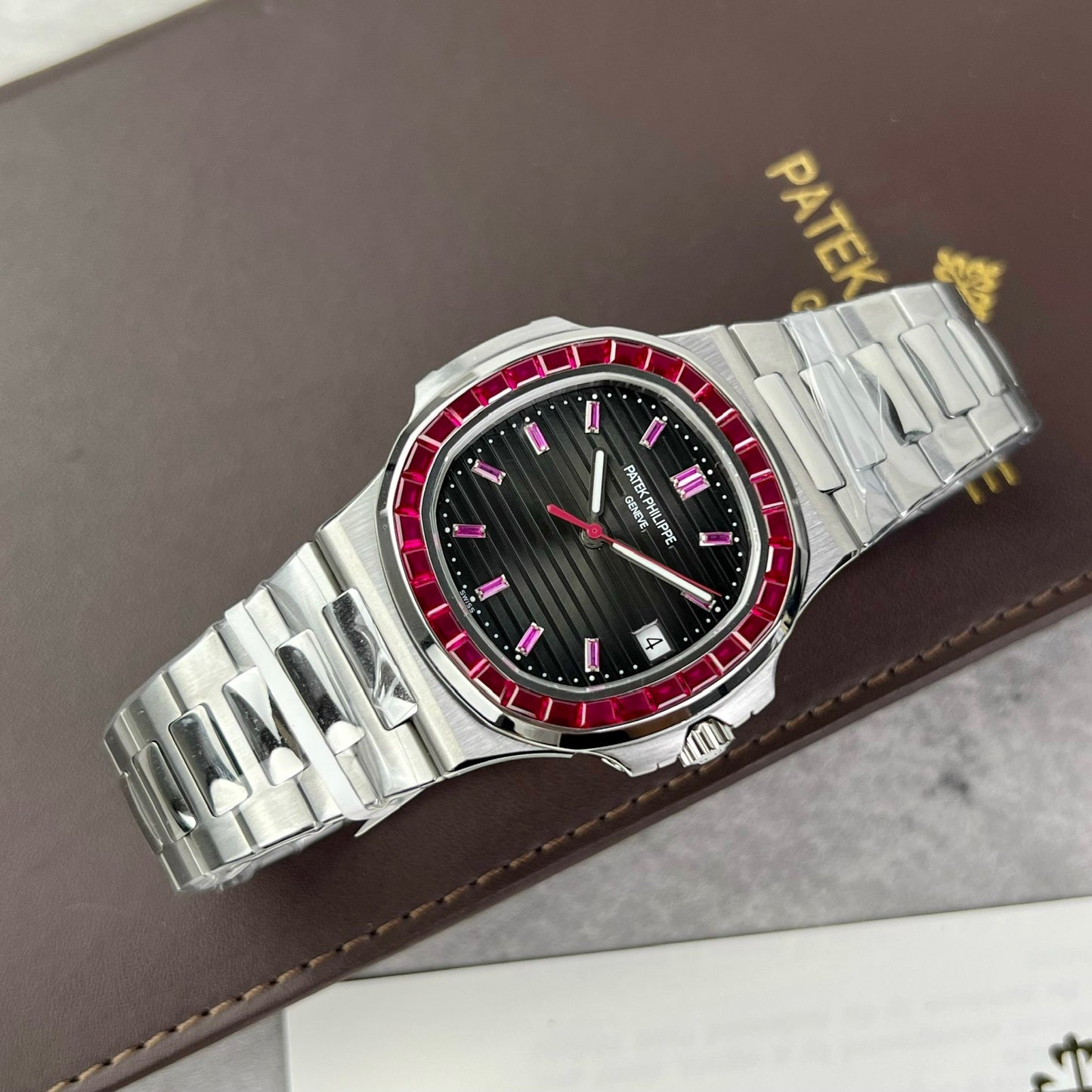 Patek Philippe Nautilus 5711/112P-001Best 1:1 Edition PPF Factory custom Ruby Stone