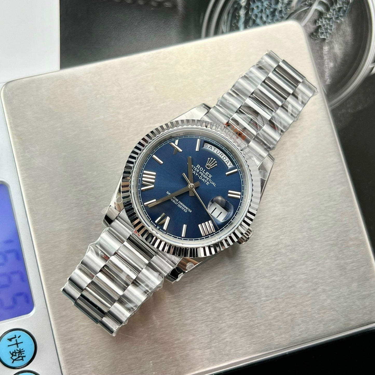 Rolex Day Date M228236-0007 1:1 Best Edition GM Factory V2 blaues Zifferblatt