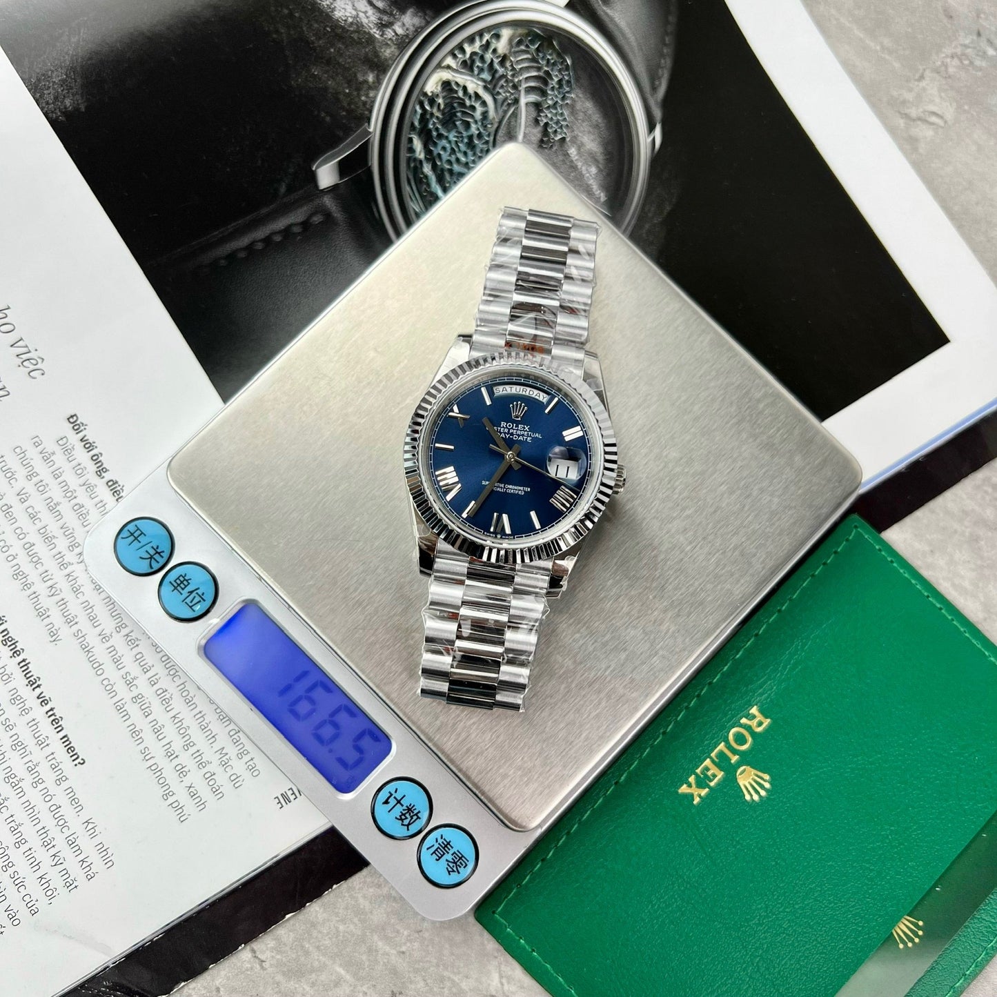 Rolex Day Date M228236-0007 1:1 Best Edition GM Factory V2 blaues Zifferblatt