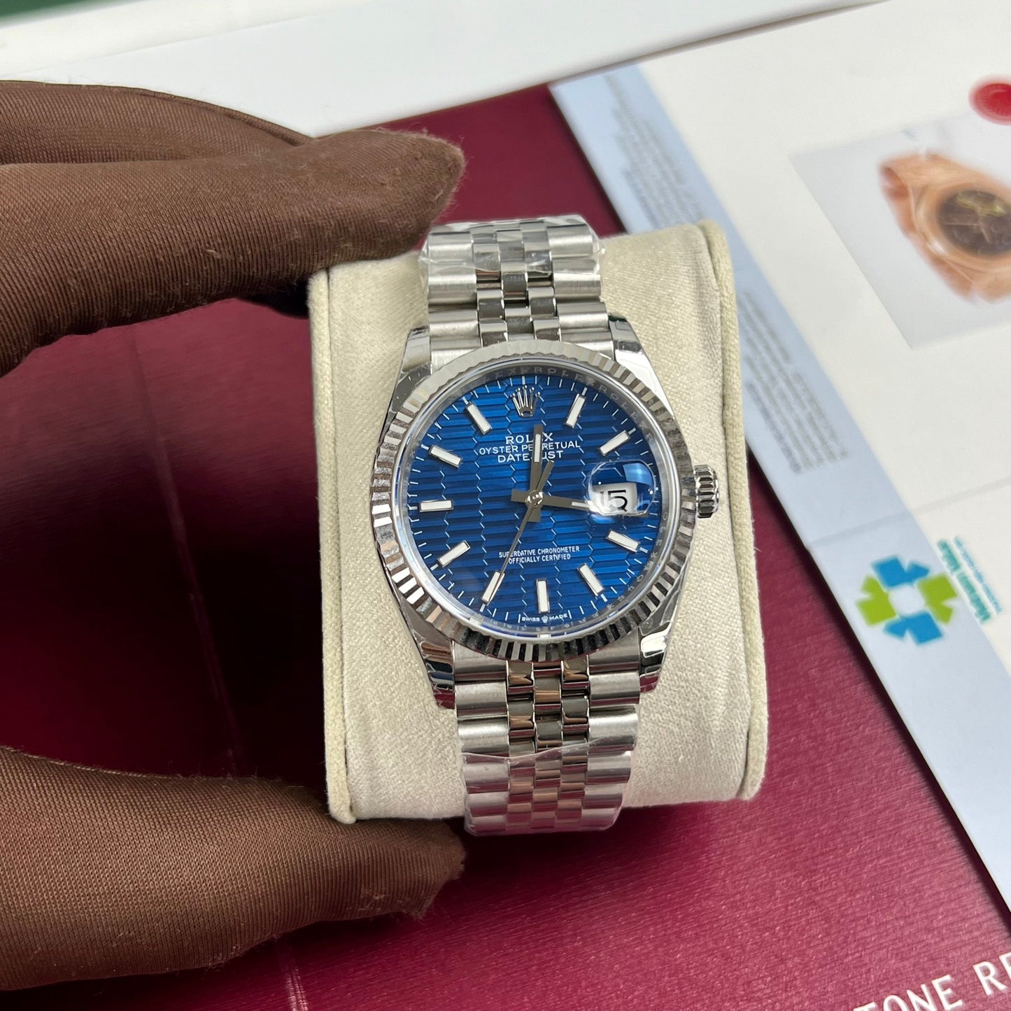 Rolex Datejust 126234 3D-Zifferblatt1:1 Best Edition EW Factory Blaues Zifferblatt