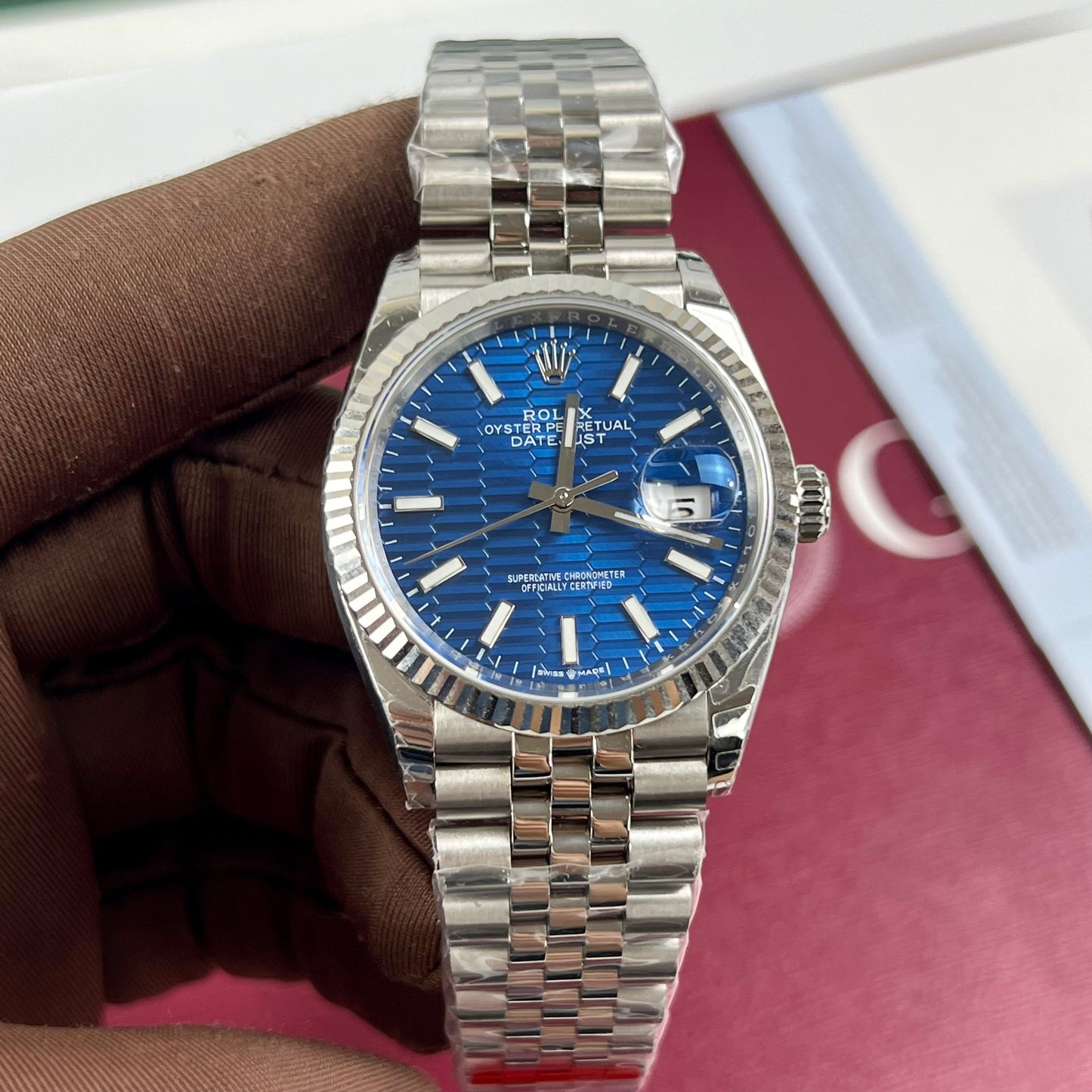 Rolex Datejust 126234 3D-Zifferblatt1:1 Best Edition EW Factory Blaues Zifferblatt