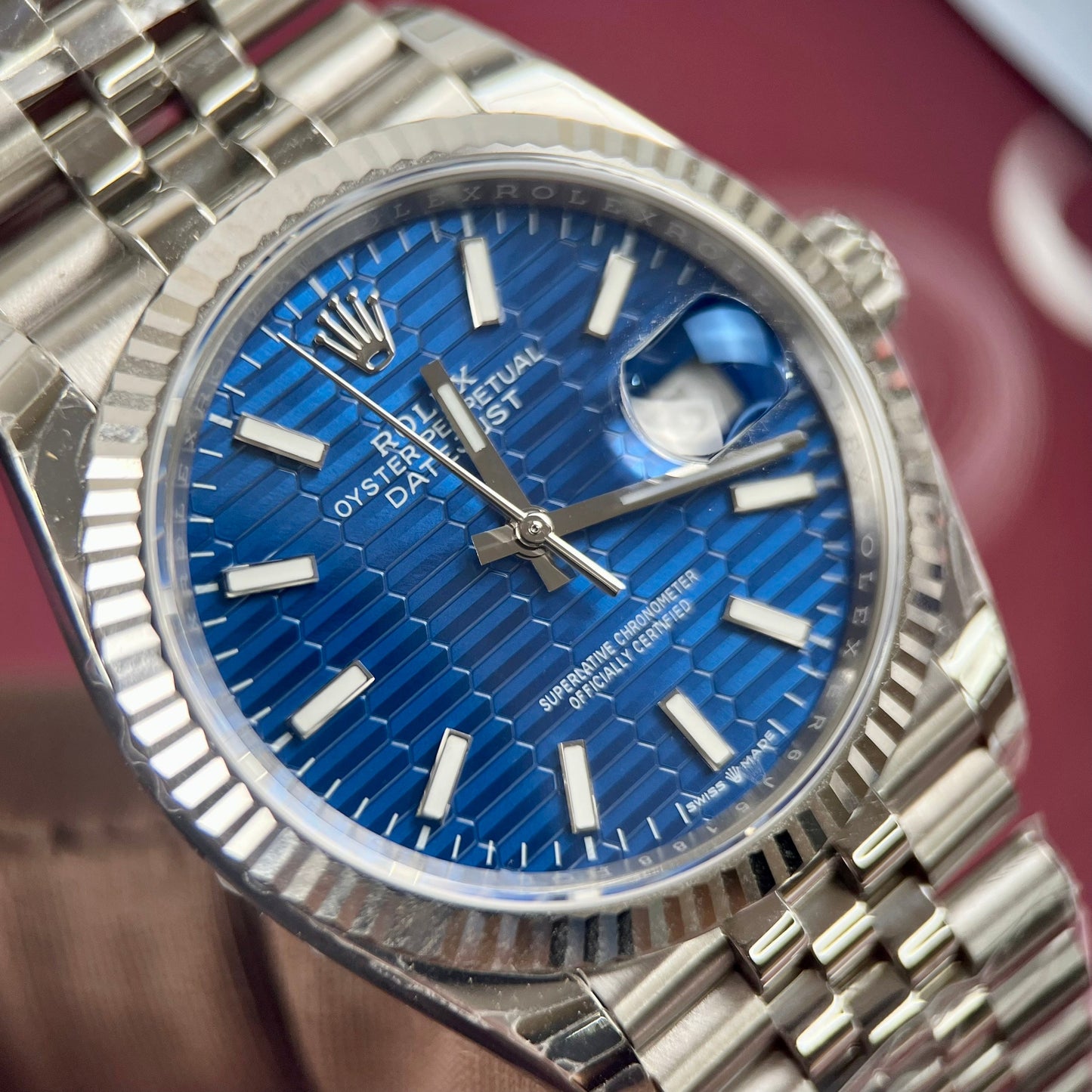 Rolex Datejust 126234 3D-Zifferblatt1:1 Best Edition EW Factory Blaues Zifferblatt