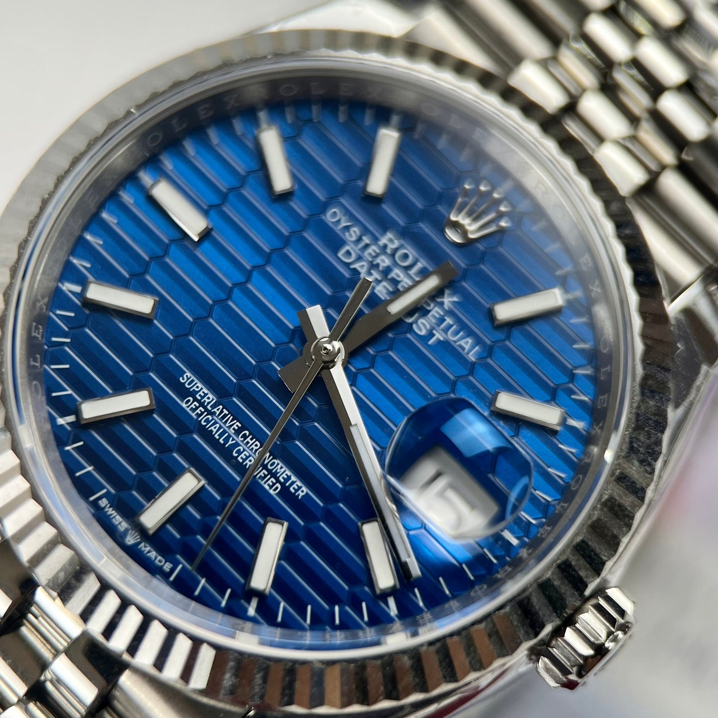 Rolex Datejust 126234 3D-Zifferblatt1:1 Best Edition EW Factory Blaues Zifferblatt