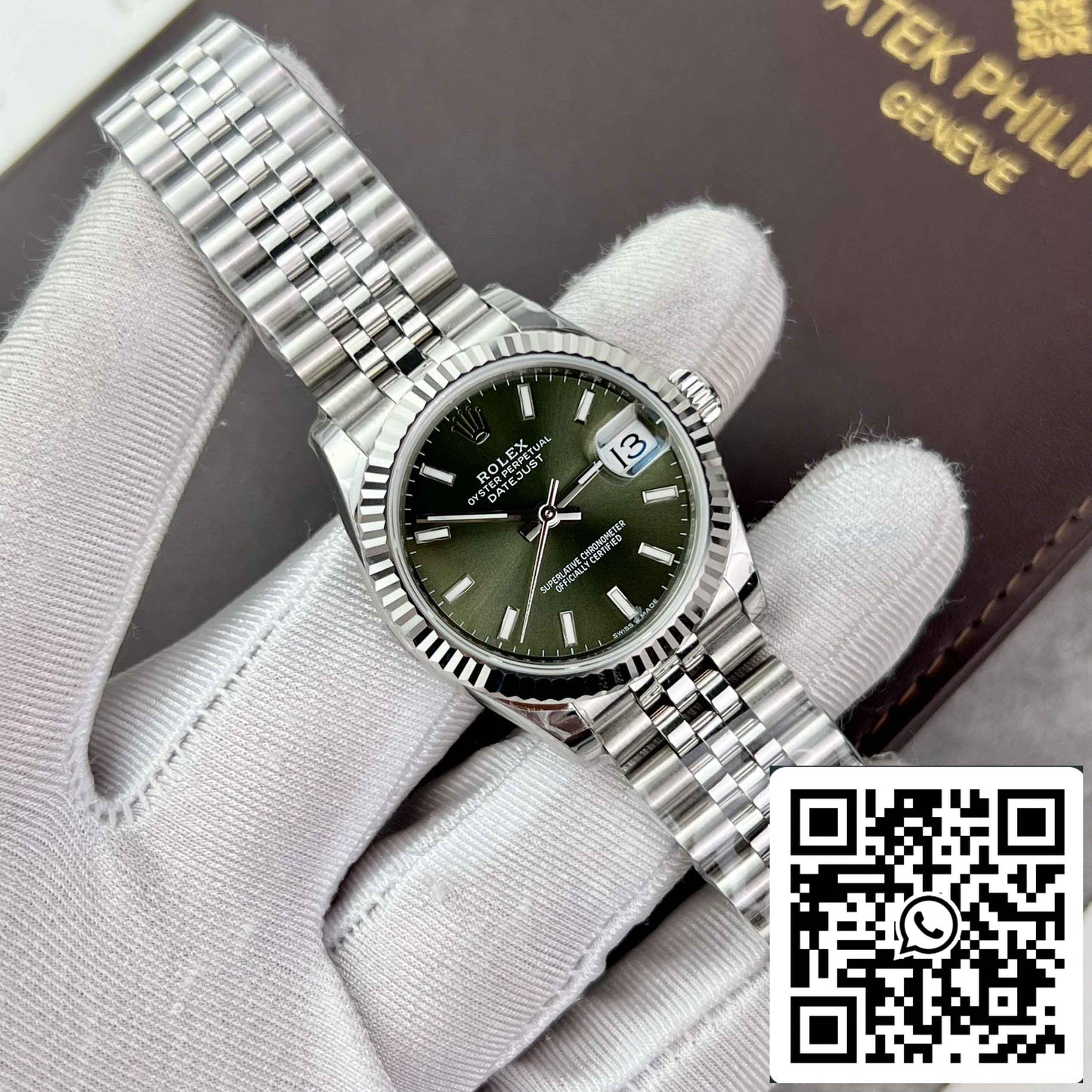 Replik Rolex Datejust 31 278274-0018 EW Factory 31 mm olivgrünes Zifferblatt