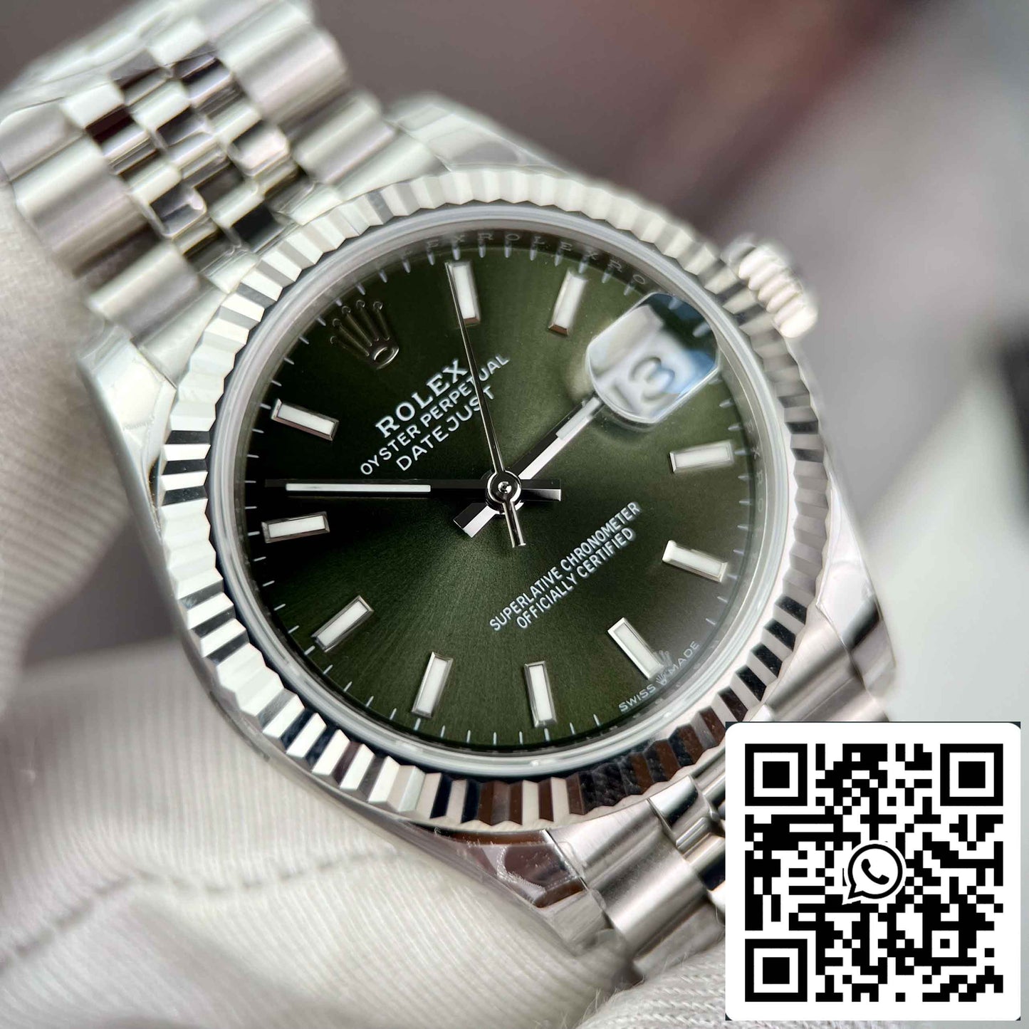 Replik Rolex Datejust 31 278274-0018 EW Factory 31 mm olivgrünes Zifferblatt