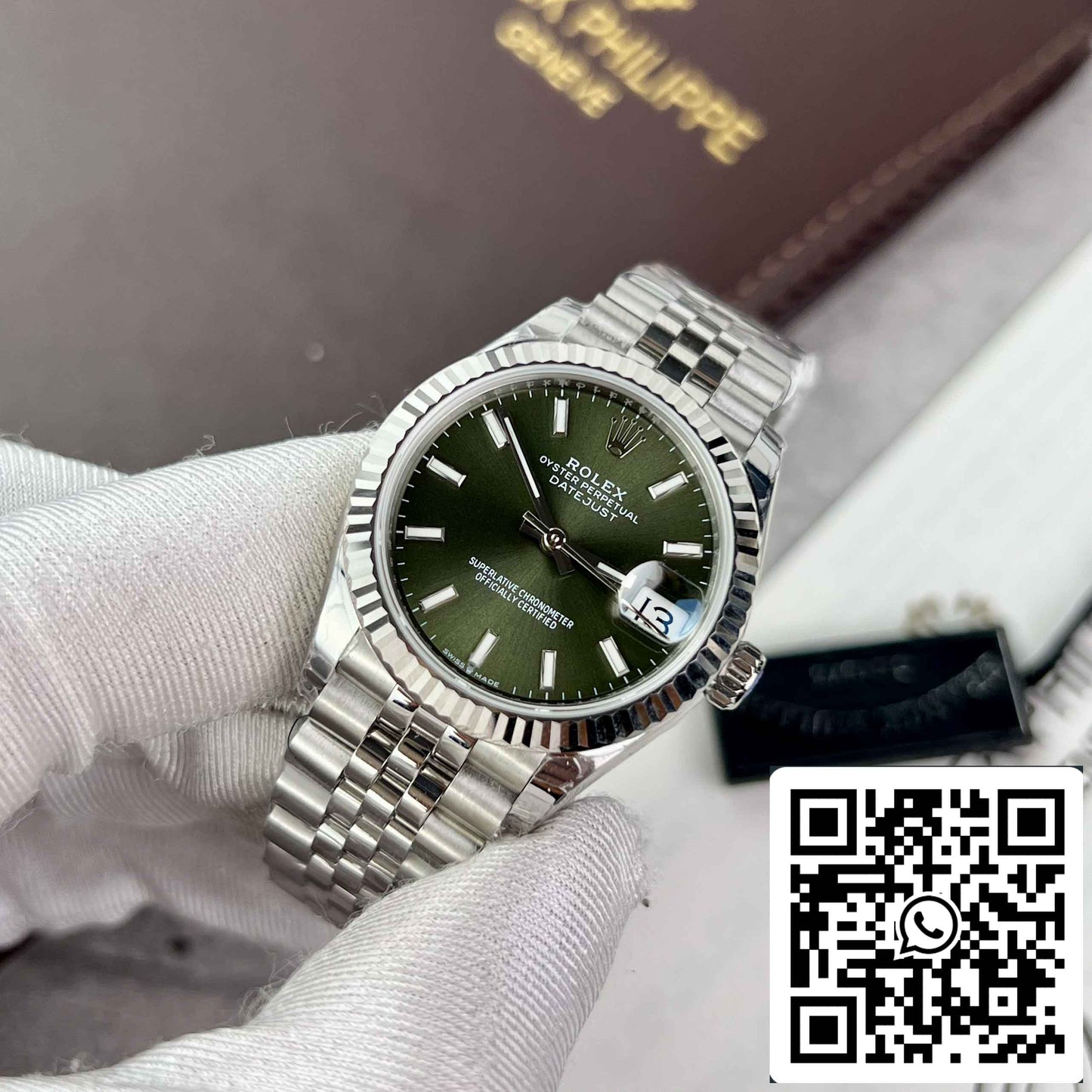 Replik Rolex Datejust 31 278274-0018 EW Factory 31 mm olivgrünes Zifferblatt