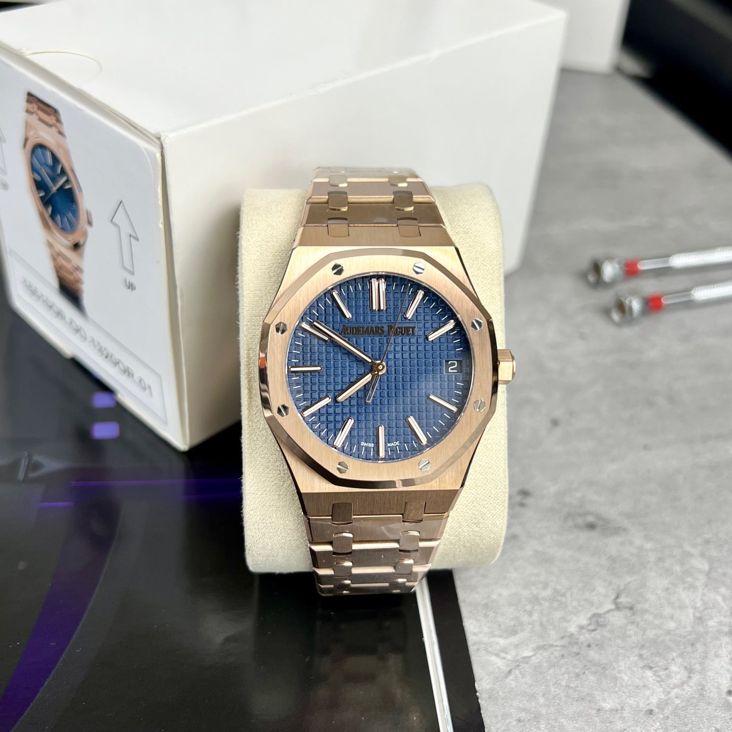 Audemars Piguet Royal Oak 15510 1:1 Best Edition APS Factory Cadran Bleu Or Rose
