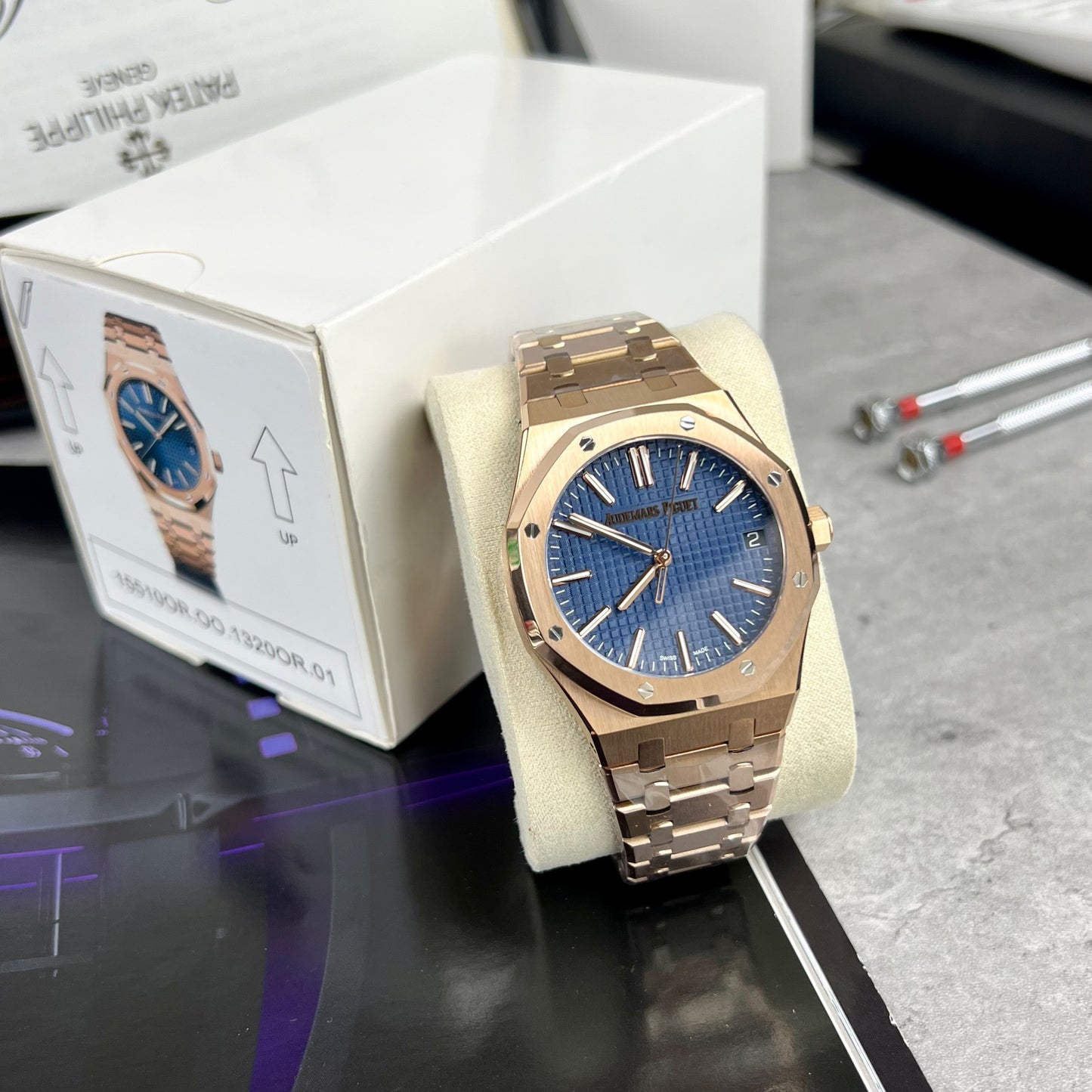 Audemars Piguet Royal Oak 15510 1:1 Best Edition APS Factory Cadran Bleu Or Rose