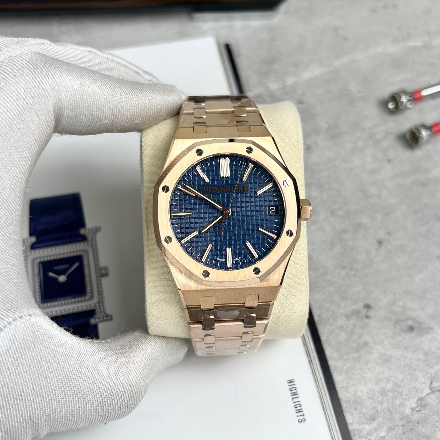 Audemars Piguet Royal Oak 15510 1:1 Best Edition APS Factory Cadran Bleu Or Rose