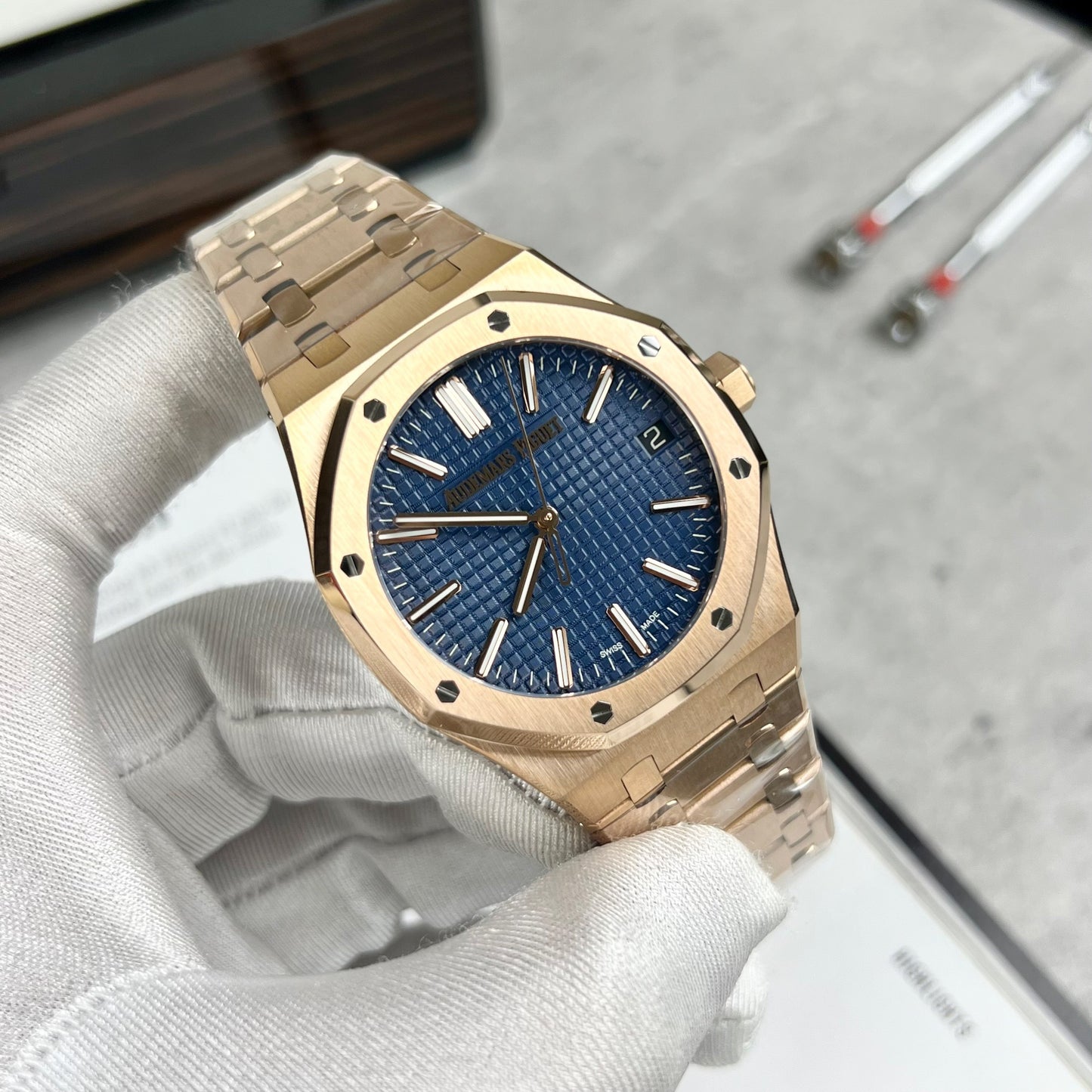 Audemars Piguet Royal Oak 15510 1:1 Best Edition APS Factory Cadran Bleu Or Rose