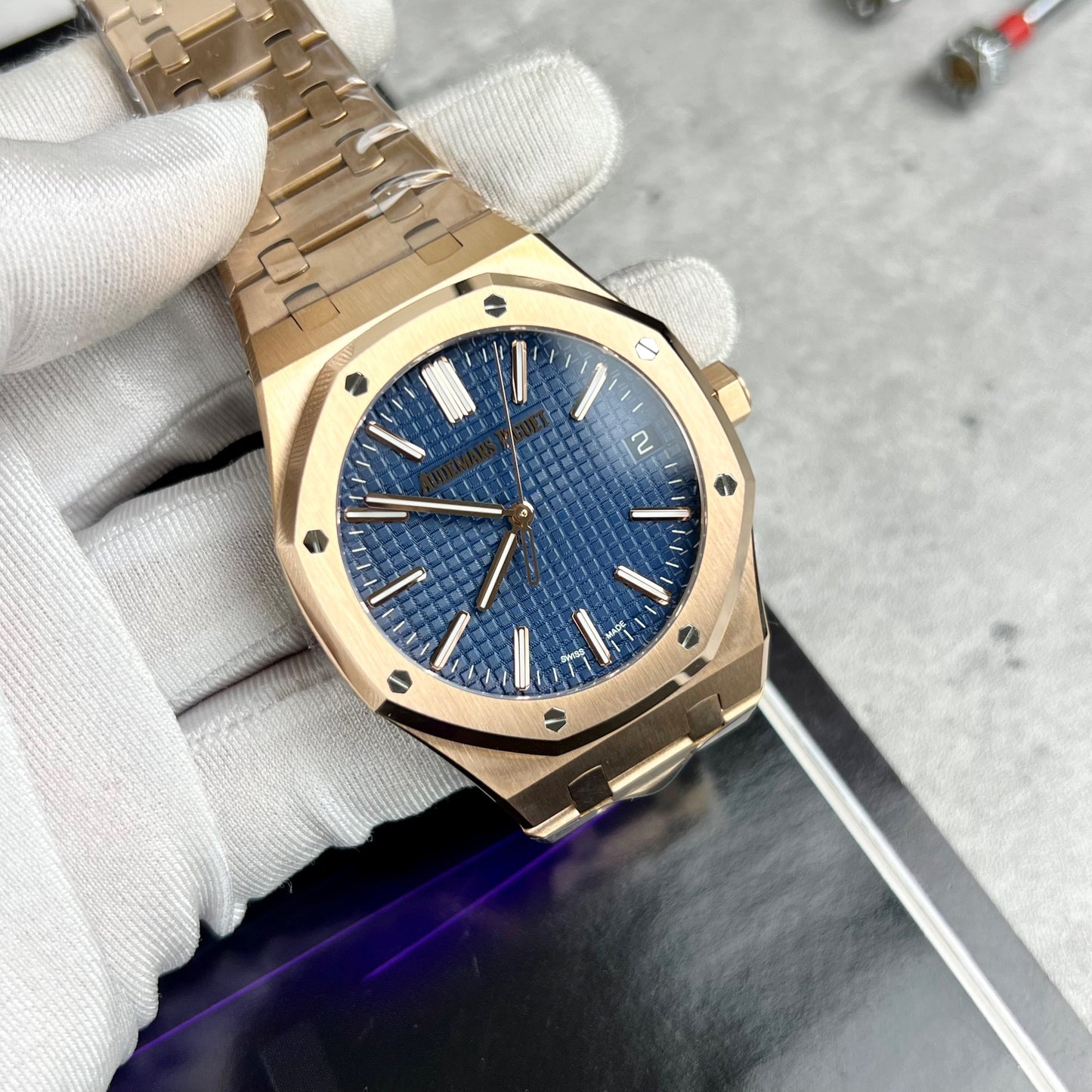 Audemars Piguet Royal Oak 15510 1:1 Best Edition APS Factory Cadran Bleu Or Rose