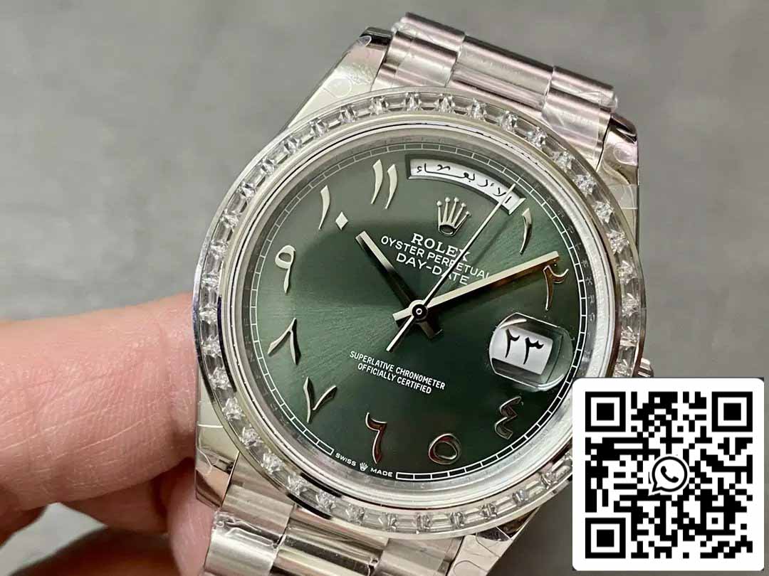 Rolex Day Date 40 M228236 Arabisches grünes Zifferblatt 1:1 Best Edition GM Factory V3 Gegengewichtsversion