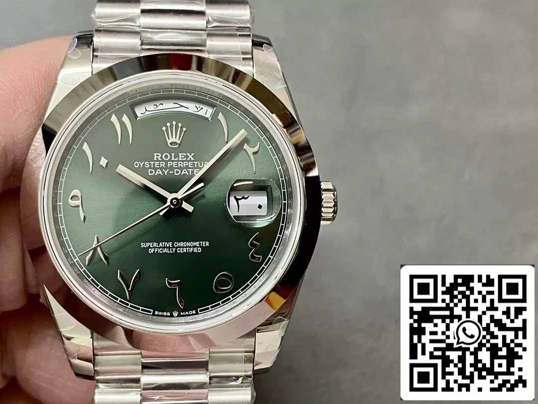 Rolex Day Date 40 M228206-0048 Arabisches grünes Zifferblatt 1:1 Best Edition GM Factory V3 Gegengewichtsversion