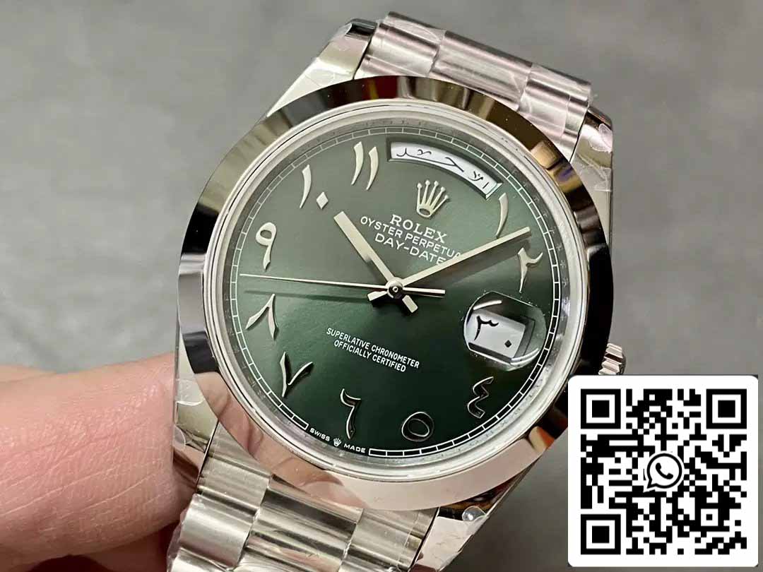Rolex Day Date 40 M228206-0048 Arabisches grünes Zifferblatt 1:1 Best Edition GM Factory V3 Gegengewichtsversion