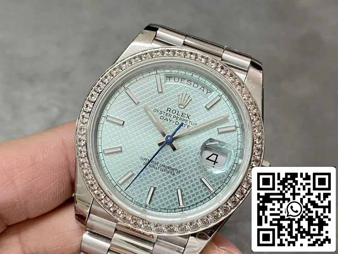 Rolex Day Date 40 m228396TBR-0001 Cadran Diamant Bleu 1:1 Meilleure Édition GM Factory V3 Version Contrepoids