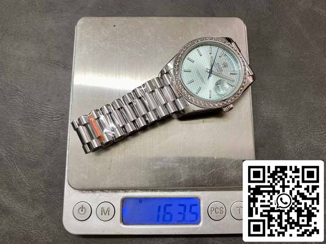 Rolex Day Date 40 m228396TBR-0001 Cadran Diamant Bleu 1:1 Meilleure Édition GM Factory V3 Version Contrepoids