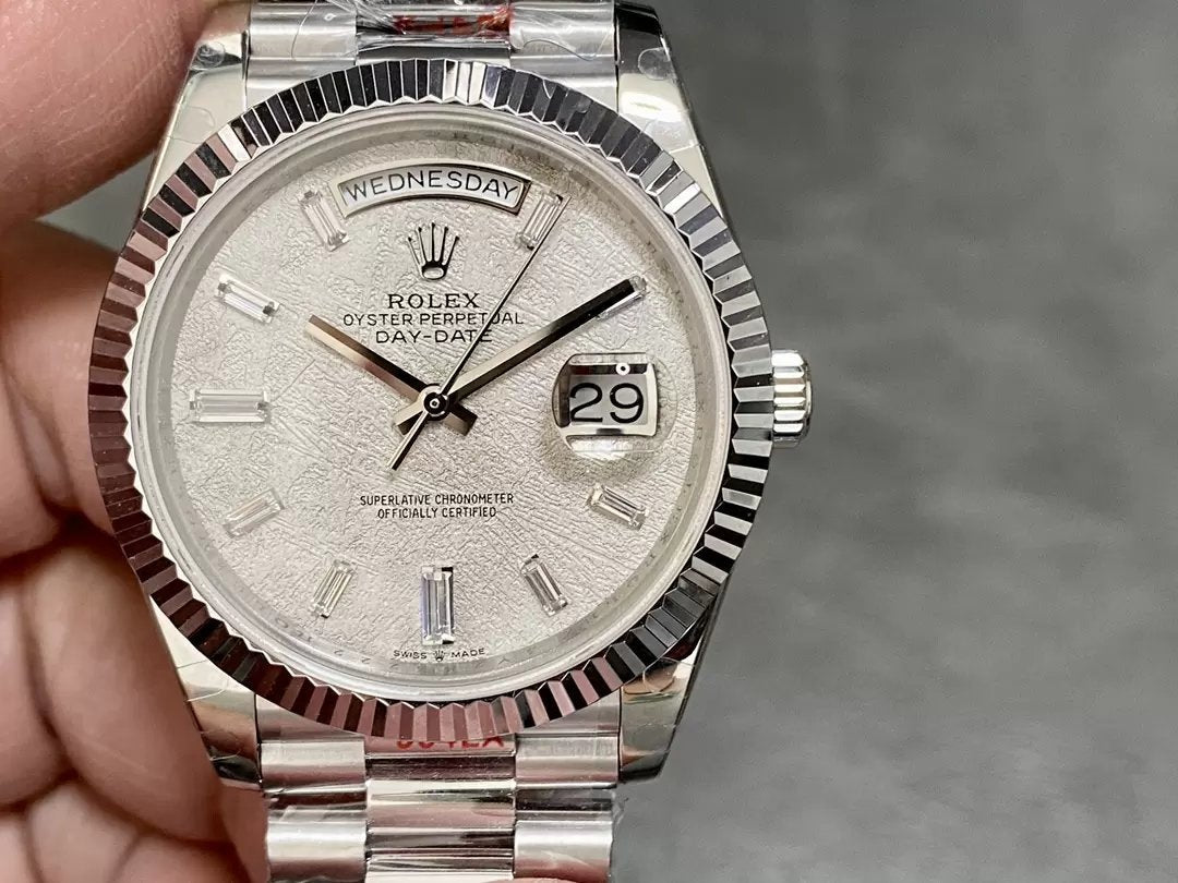 Rolex Day Date 40 m228236-0011 Cadran Diamant Météorite 1:1 Meilleure Édition GM Factory V3 Version Contrepoids
