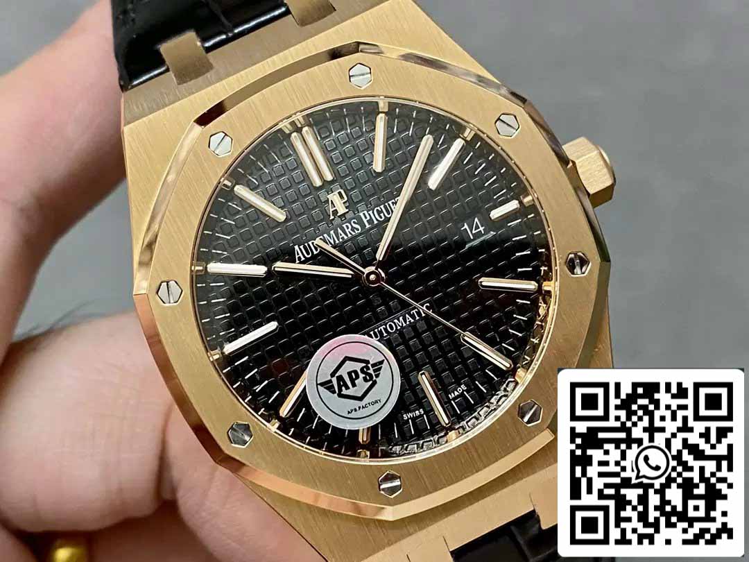 Audemars Piguet Royal Oak 15400OR.OO.D002CR.01 APS Factory V3 1:1 Beste Edition schwarzes Zifferblatt 