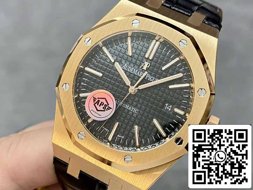 Audemars Piguet Royal Oak 15400OR.OO.D002CR.01 APS Factory V3 1:1 Beste Edition schwarzes Zifferblatt 