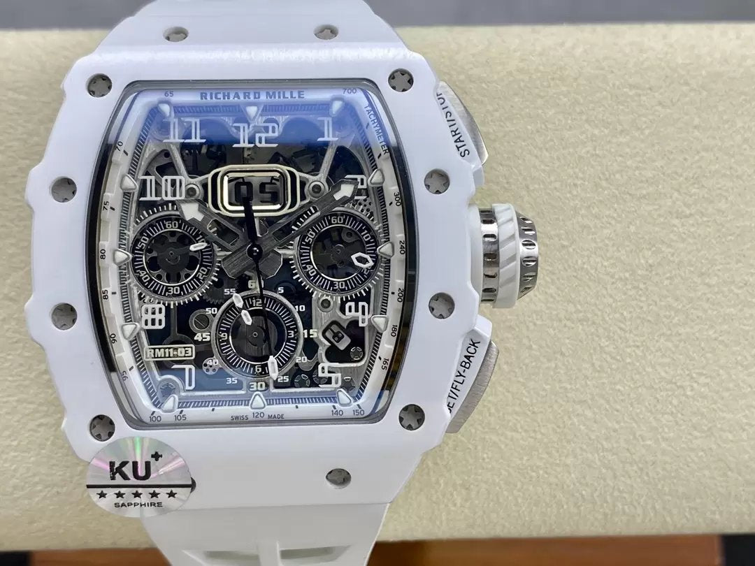 Richard Mille RM11-03 Best Edition KU+ Factory [KV - V5] Version Carbone Blanc 