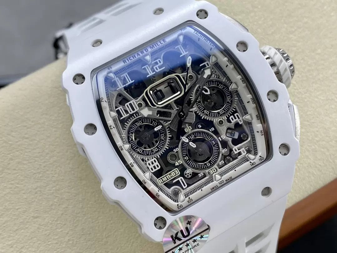 Richard Mille RM11-03 Best Edition KU+ Factory [KV - V5] Version Carbone Blanc 