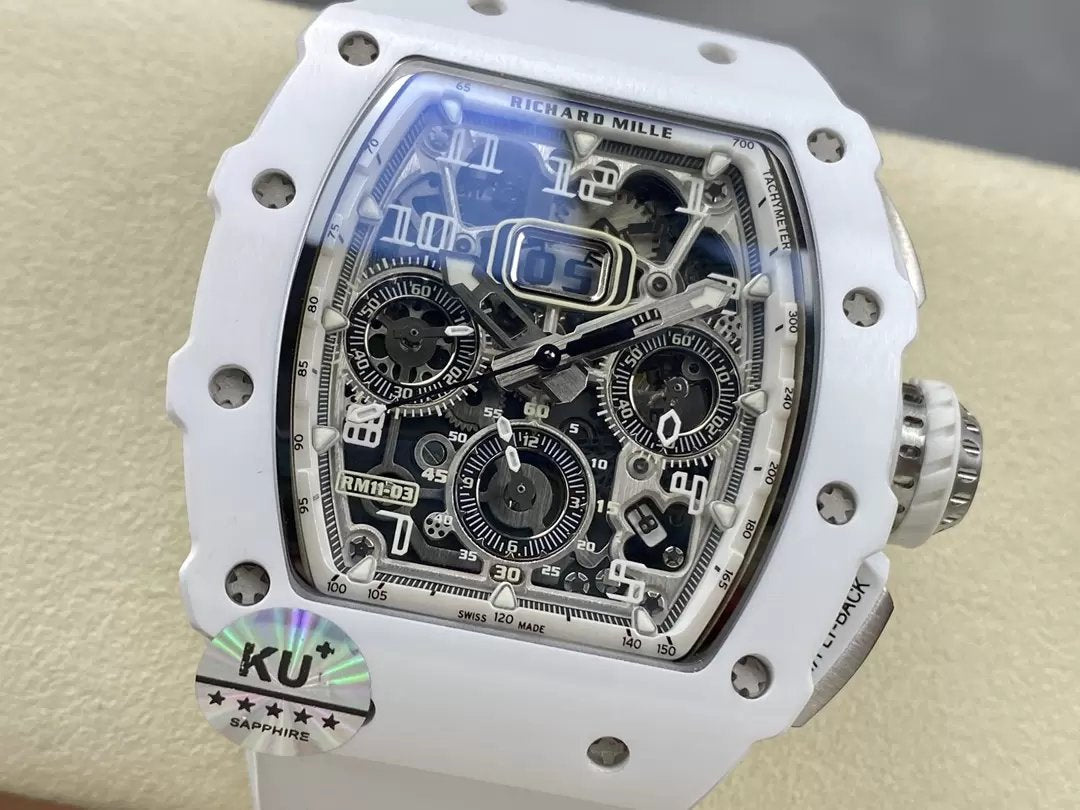 Richard Mille RM11-03 Best Edition KU+ Factory [KV - V5] Version Carbone Blanc 