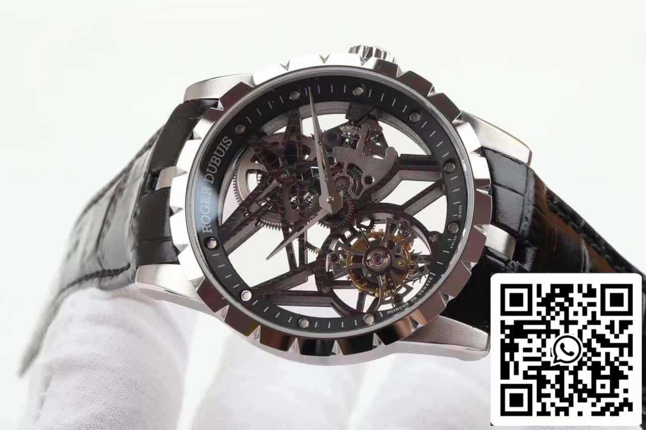 Montre Roger Dubuis Excalibur RDDBEX0392 boîtier argenté 1:1 meilleure édition BBR Factory V3 Tourbillon 