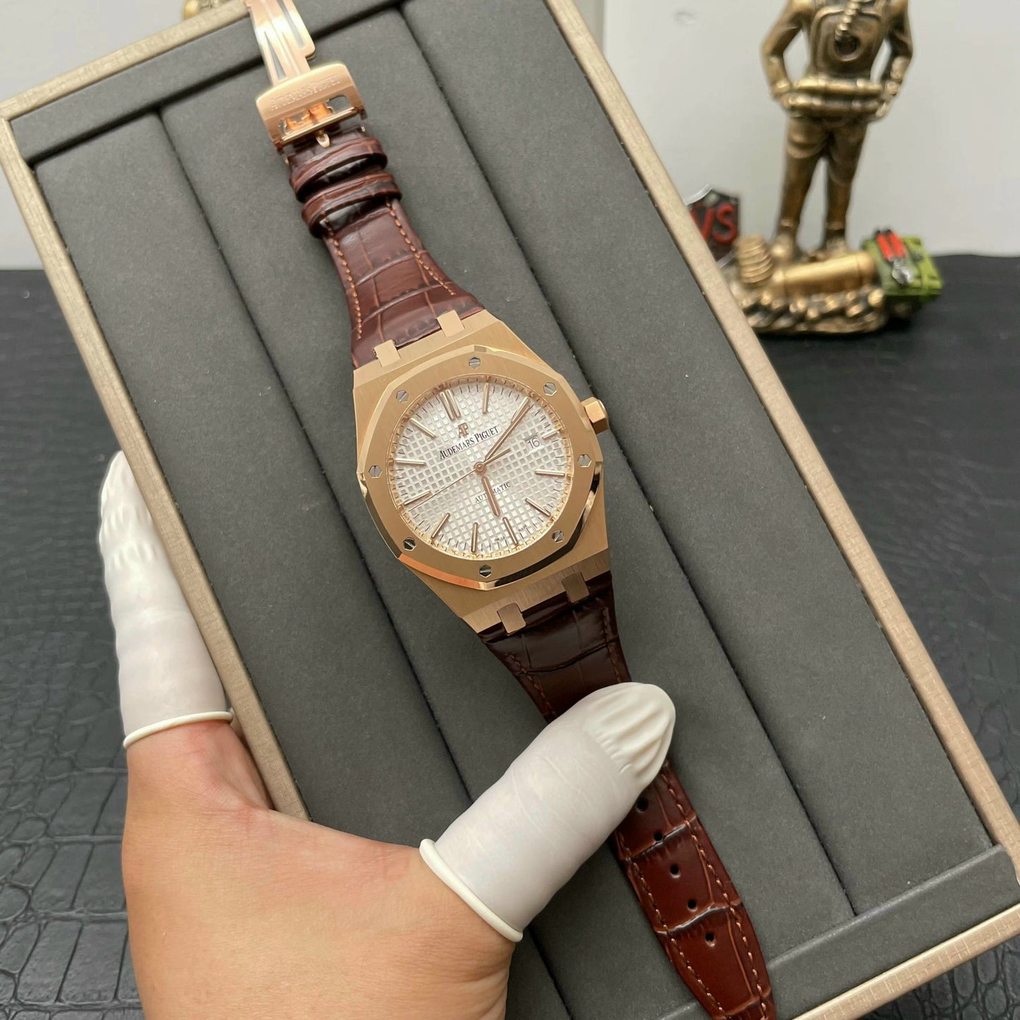 Audemars Piguet Royal Oak 15500OR.OO.D002CR.01 1:1 Best Edition APS Factory V3 schwarzes Zifferblatt 