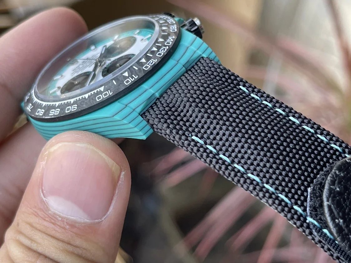 Rolex Cosmograph Daytona Series avec boîtier en fibre de carbone bleu 【Mouvement 4130 DIW Version modifiée】