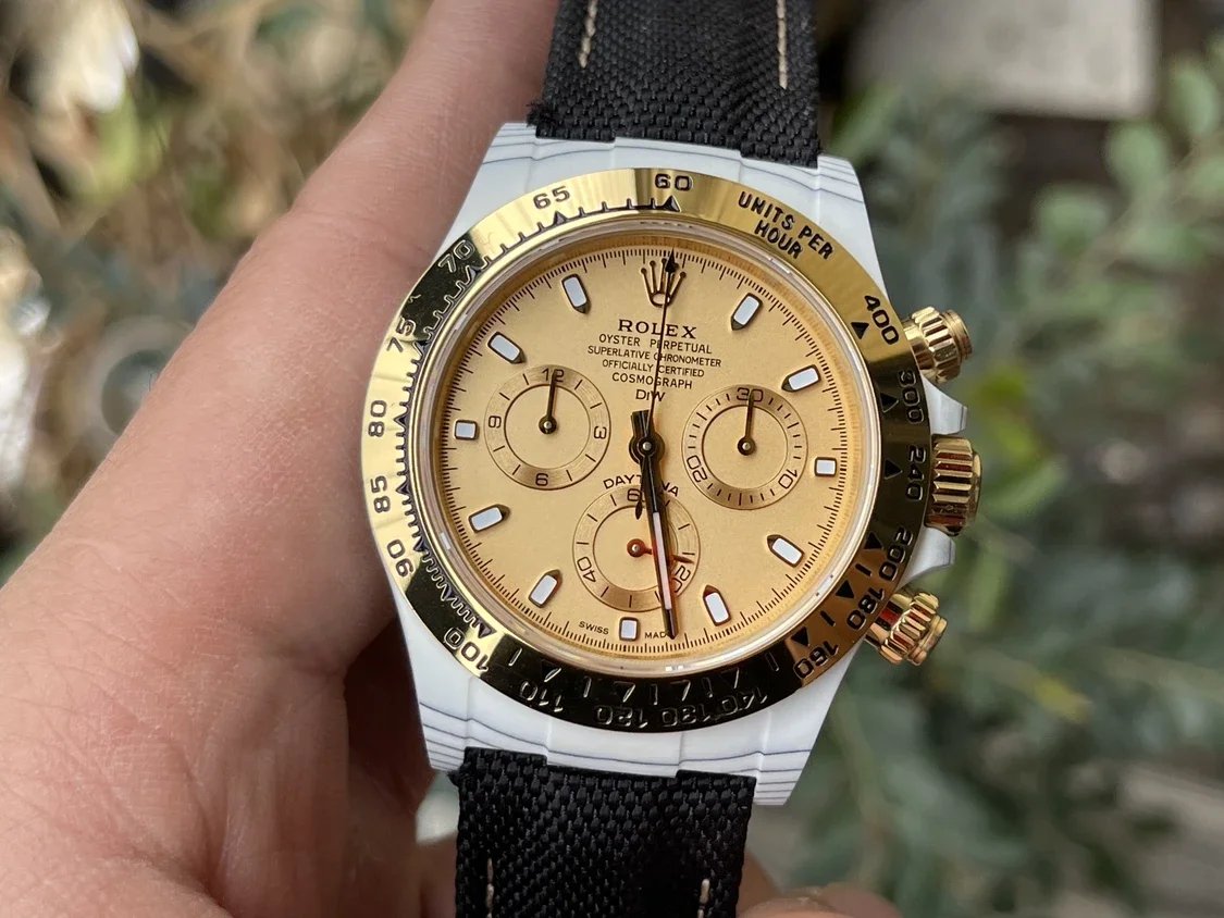 【Mouvement 4130 DIW Version modifiée】Rolex Cosmograph Daytona Series Bracelet noir Boîtier en fibre de carbone