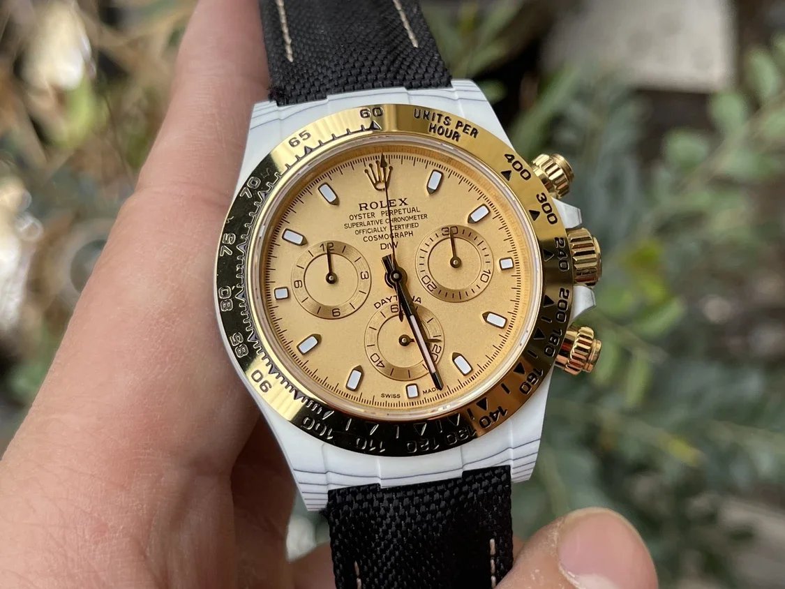 【Mouvement 4130 DIW Version modifiée】Rolex Cosmograph Daytona Series Bracelet noir Boîtier en fibre de carbone