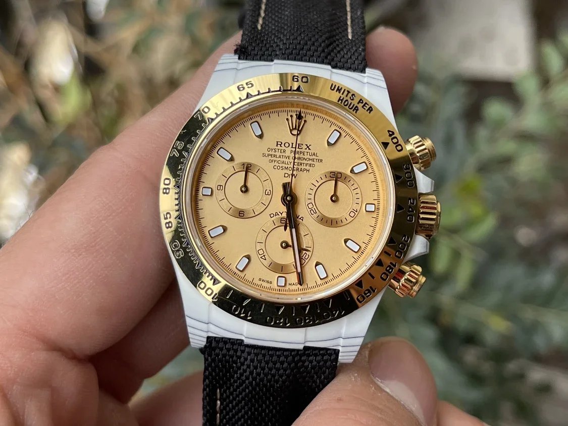 【Mouvement 4130 DIW Version modifiée】Rolex Cosmograph Daytona Series Bracelet noir Boîtier en fibre de carbone