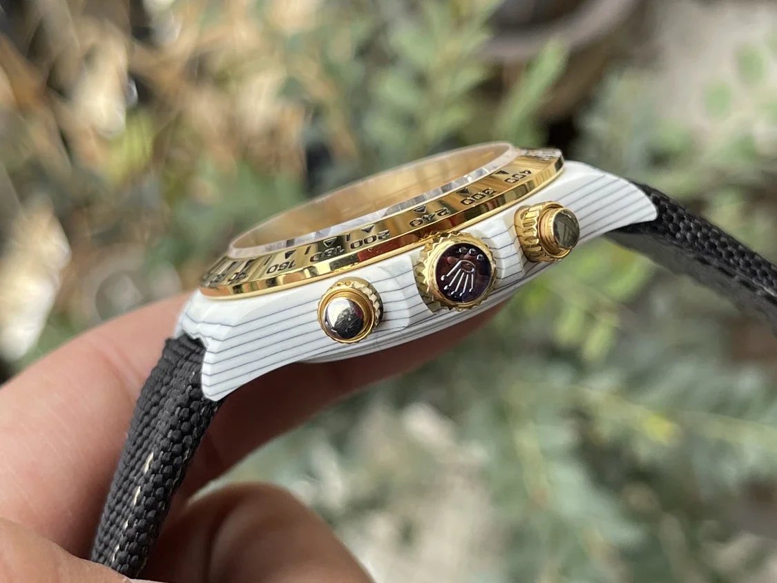 【Mouvement 4130 DIW Version modifiée】Rolex Cosmograph Daytona Series Bracelet noir Boîtier en fibre de carbone