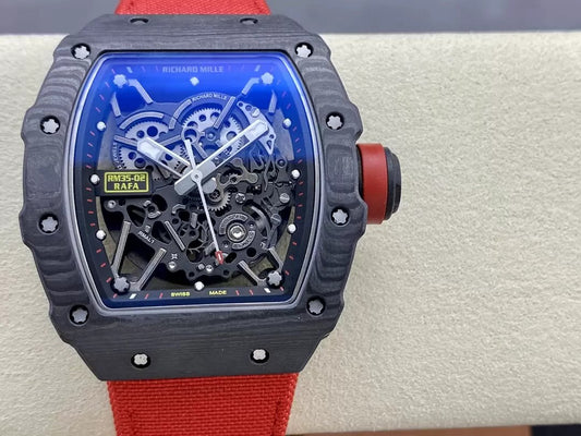 Richard Mille RM035-02 G+ Factory RM3502 Carbon NTPT Rotes Klettband 