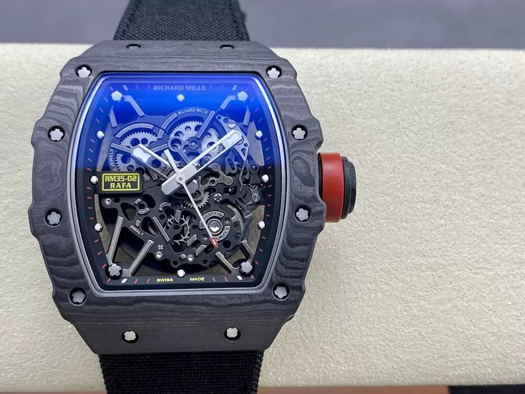 Richard Mille RM035-02 G+ Factory RM3502 Carbon NTPT Bracelet Velcro Noir 