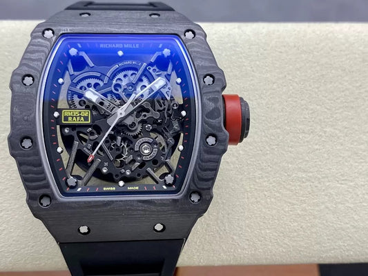 Richard Mille RM035-02 G+ Factory RM3502 Carbon NTPT Schwarzes Kautschukarmband 