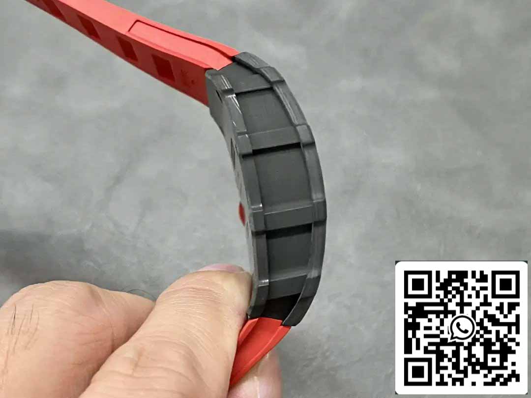 Richard Mille RM35-01 Sonic Factory 1:1 Best Edition Bracelet en caoutchouc rouge noir carbone NTPT