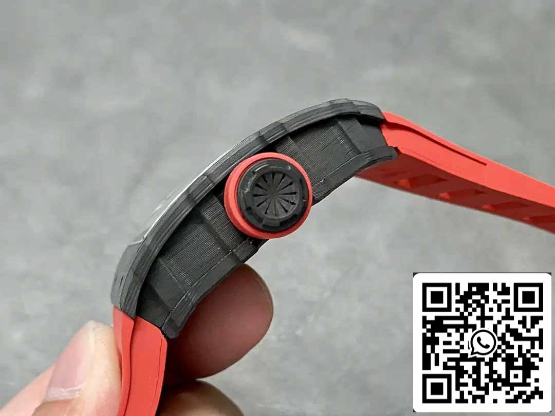 Richard Mille RM35-01 Sonic Factory 1:1 Best Edition Bracelet en caoutchouc rouge noir carbone NTPT