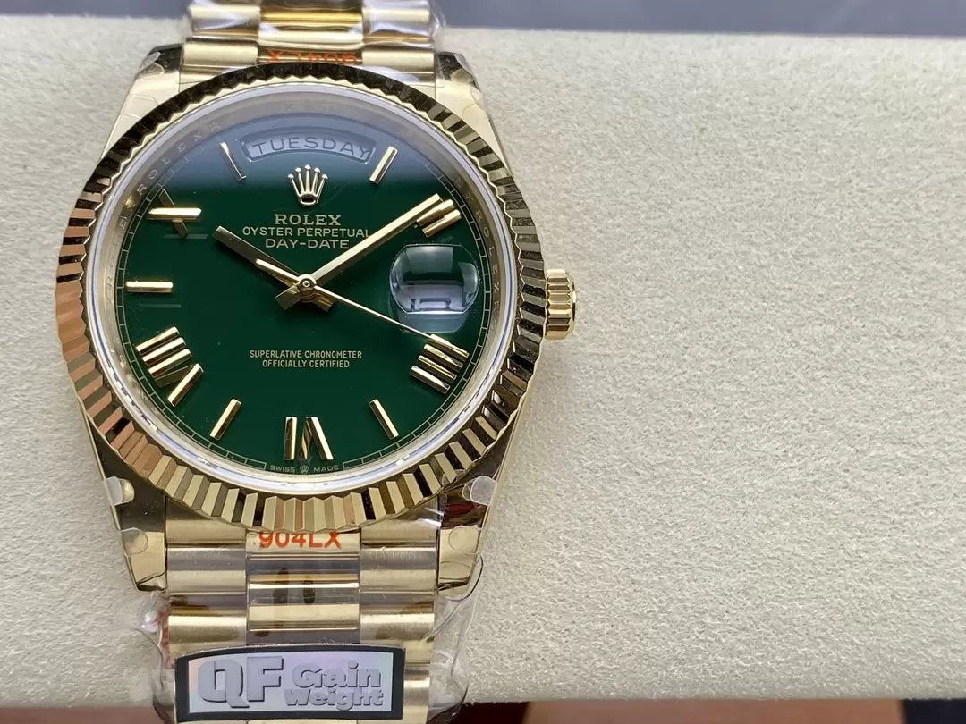 Rolex Day Date m228238 V5 40 mm QF Factory 1:1 Meilleure édition cadran vert lunette