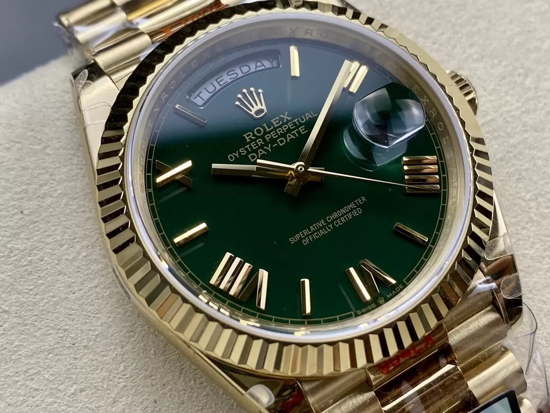 Rolex Day Date m228238 V5 40 mm QF Factory 1:1 Meilleure édition cadran vert lunette