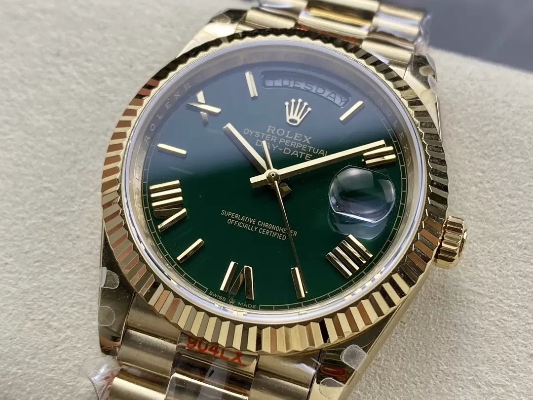 Rolex Day Date m228238 V5 40 mm QF Factory 1:1 Meilleure édition cadran vert lunette