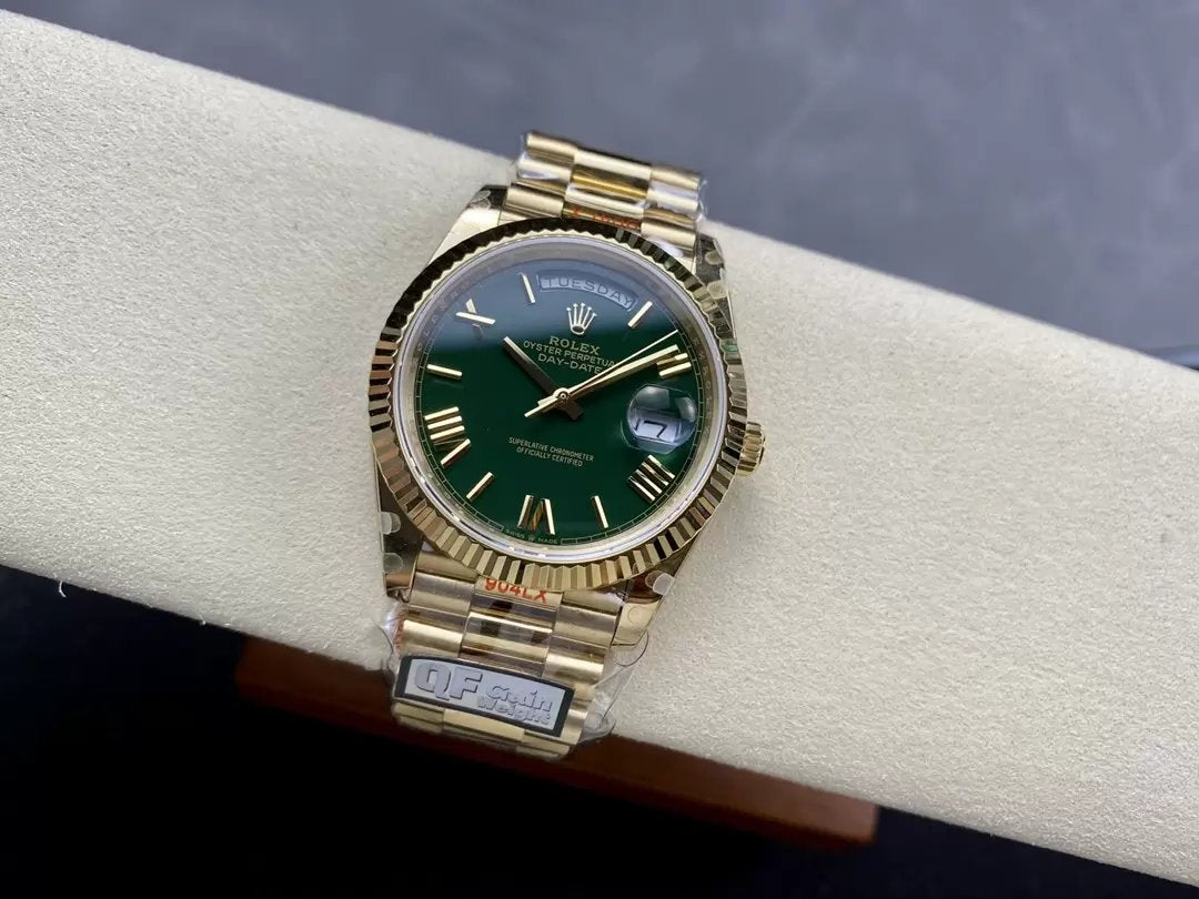 Rolex Day Date m228238 V5 40 mm QF Factory 1:1 Meilleure édition cadran vert lunette