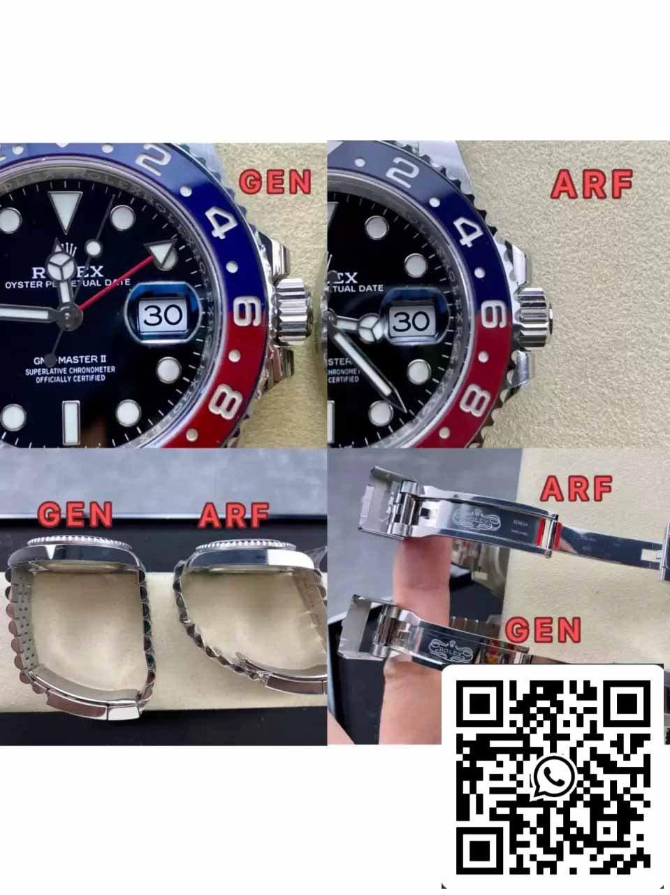 Rolex GMT Master II M126710BLRO-0001 Pepsi 1:1 Beste Edition von ARF Factory V3 Upgrade Jubiläumsarmband