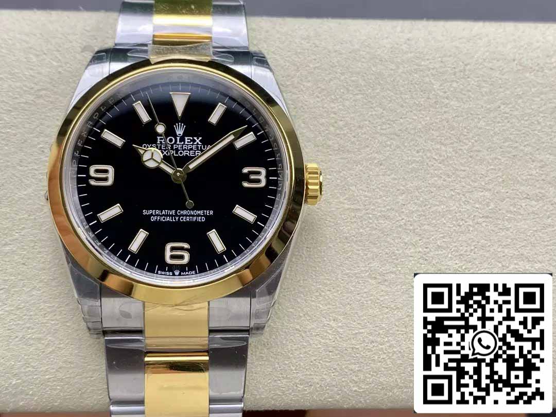 Rolex Explorer M124273-0001 36MM 1:1 Best Edition VS Factory schwarzes Zifferblatt Stahl und Gold