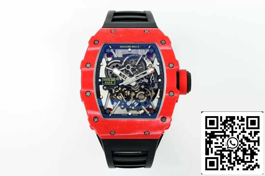 Richard Mille RM035-02 NTPT Carbon 1:1 Best Edition ZF Factory Red Demon Version Schwarzes Armband 