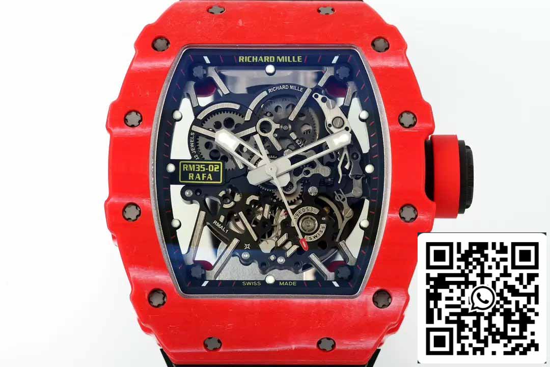 Richard Mille RM035-02 NTPT Carbon 1:1 Best Edition ZF Factory Red Demon Version Schwarzes Armband 