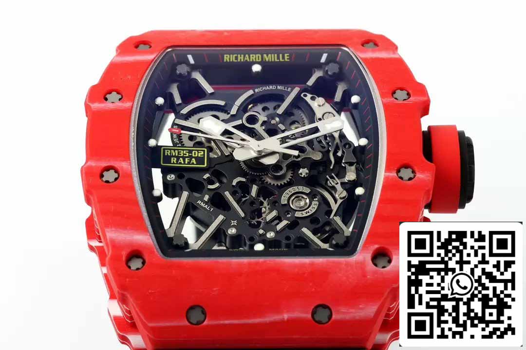 Richard Mille RM035-02 NTPT Carbon 1:1 Best Edition ZF Factory Red Demon Version Schwarzes Armband 