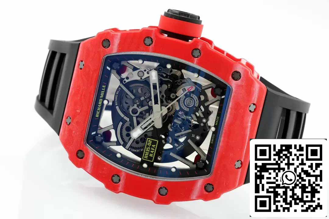 Richard Mille RM035-02 NTPT Carbon 1:1 Best Edition ZF Factory Red Demon Version Schwarzes Armband 