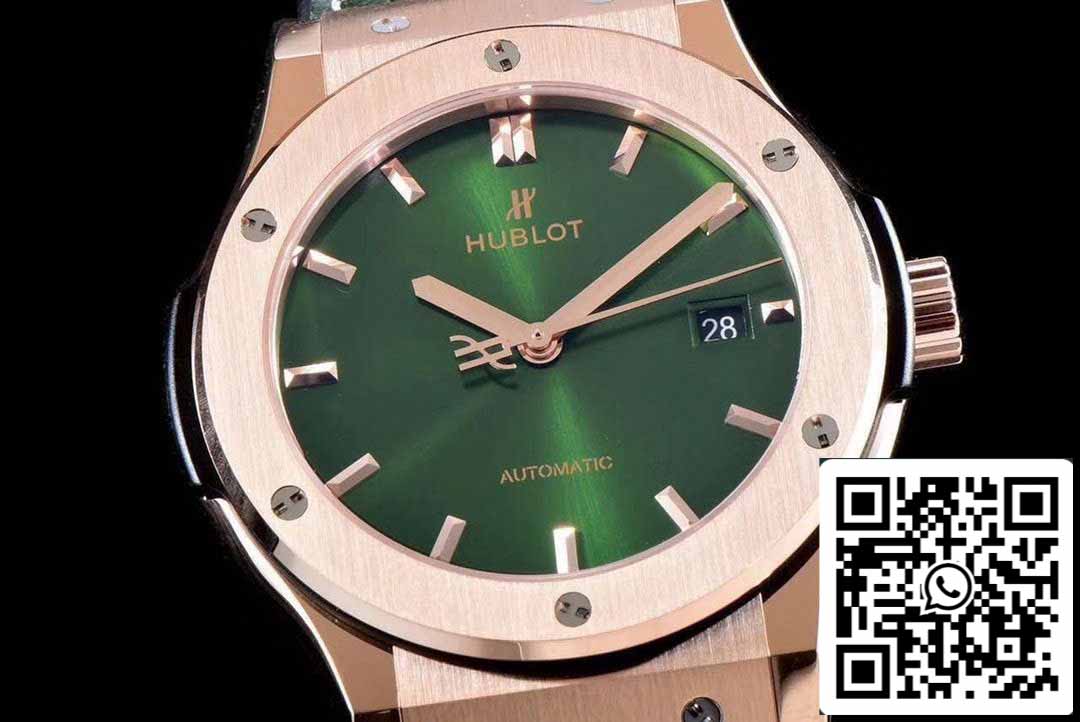 Hublot Classic Fusion 542.OX.8980.LR 1:1 Best Edition JJ Factory Green Dial Rose Gold
